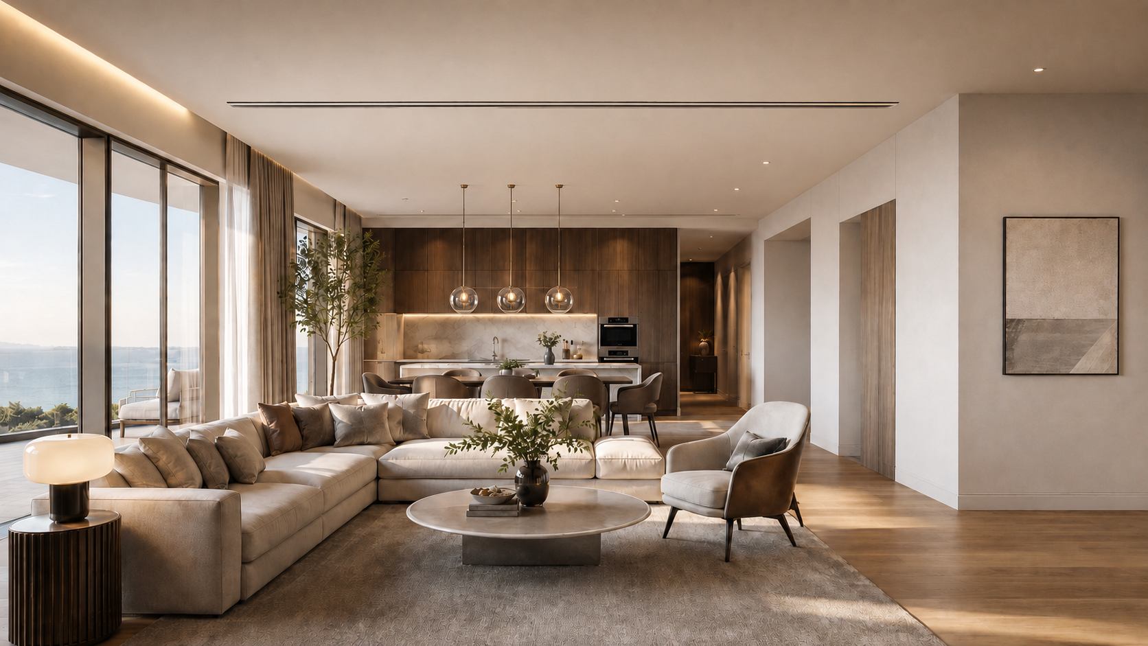 Un intérieur soigné dont les surfaces et les finitions doivent être protégées pendant chaque intervention
